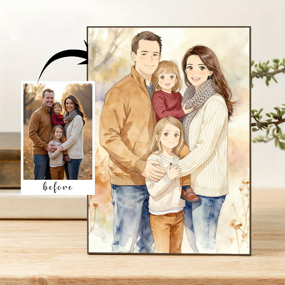 Pet Portrait Custom - Personalized customization watercolor painting style canvas