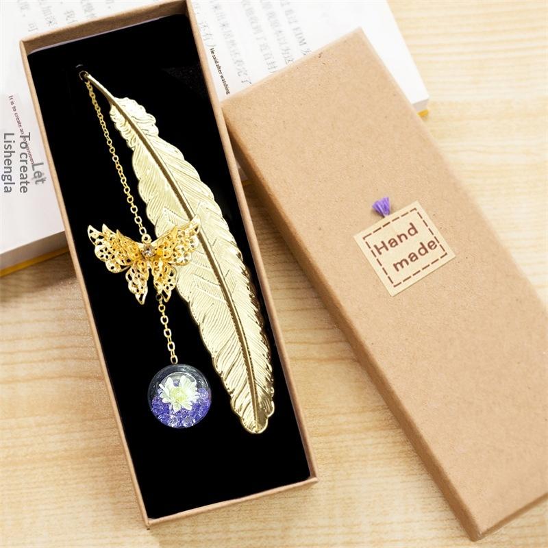 1PC Metal Bookmark Creative Im - Dried Flower Bookmark recension och pris