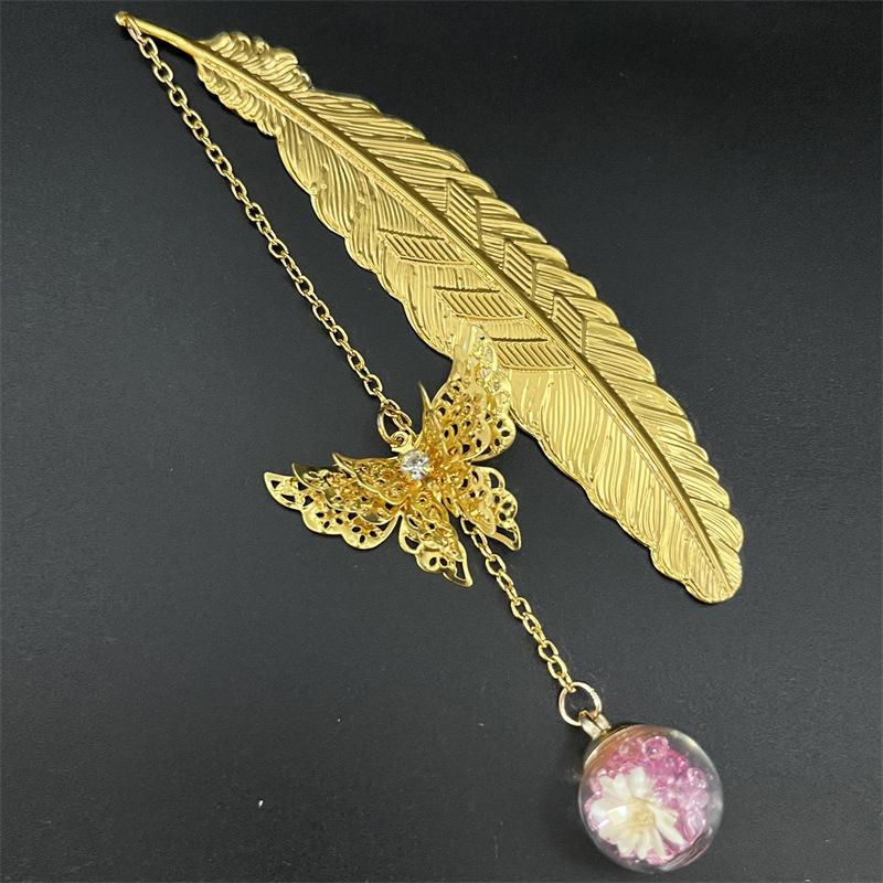 1PC Metal Bookmark Creative Im - Dried Flower Bookmark recension och pris