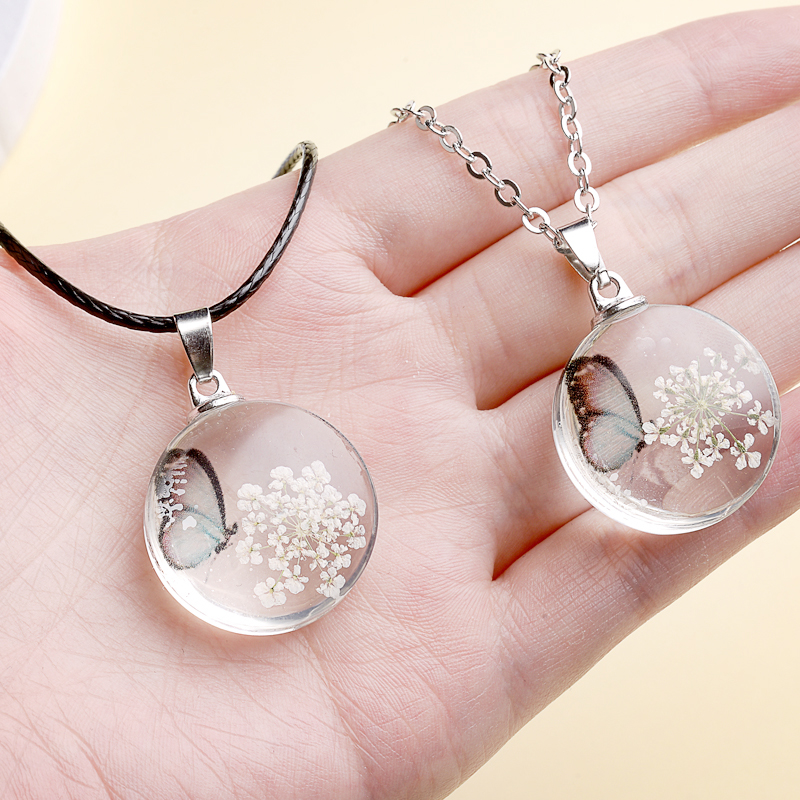 Fahion Glass Charm Real Dried  - Birth Flower Necklace recension och pris