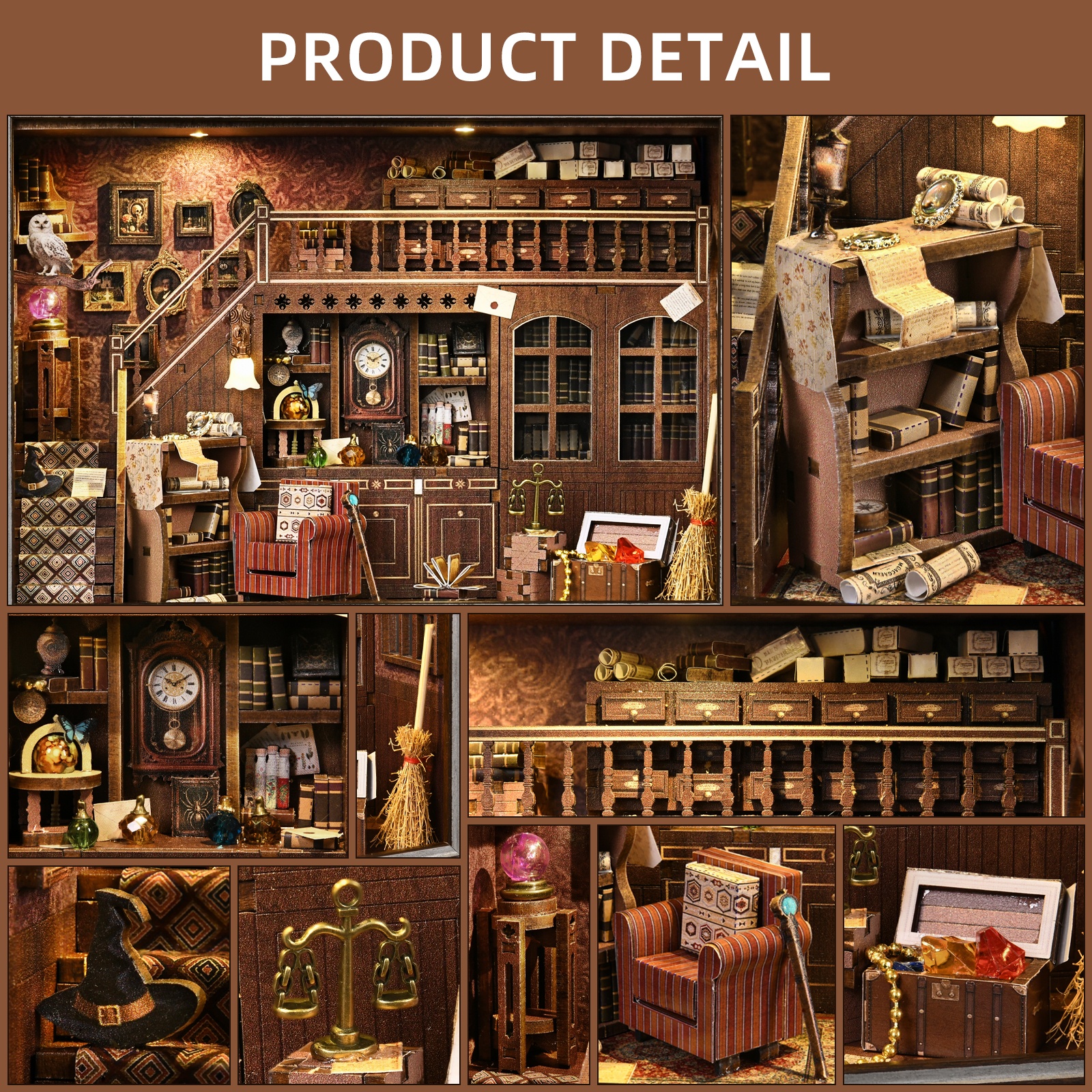 Book Nook Kit Secret Attic DIY - Engraved Wood Frame recension och pris
