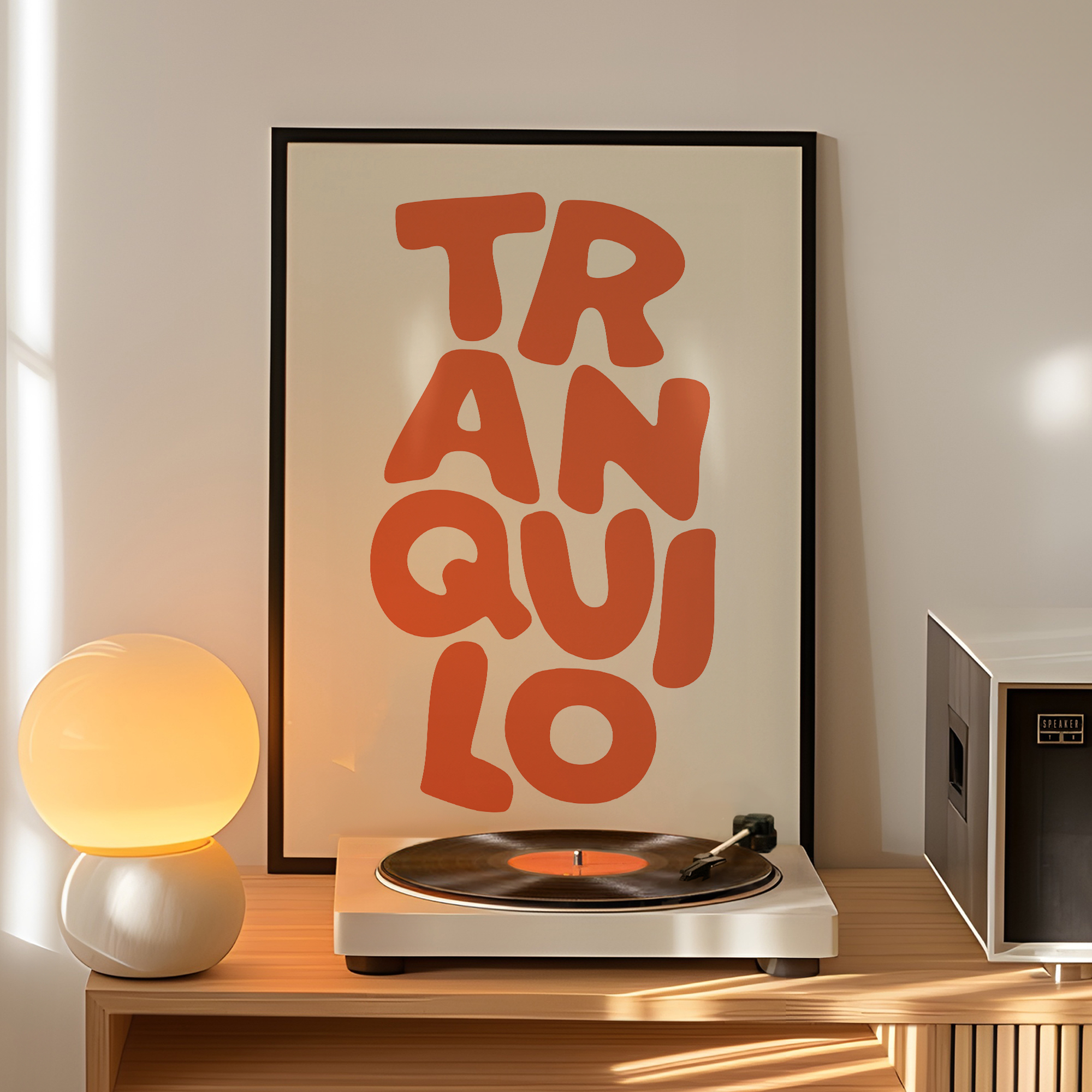 Boho Tranquilo Orange Cream Re - Custom Map Poster recension och pris