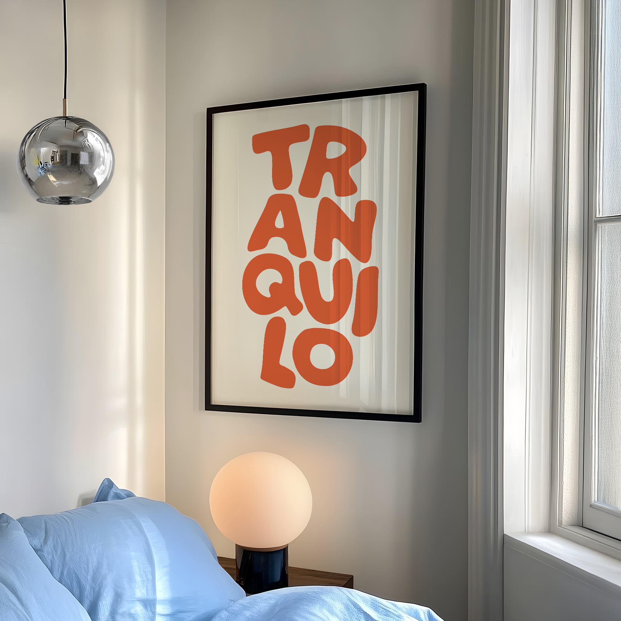 Boho Tranquilo Orange Cream Re - Custom Map Poster recension och pris