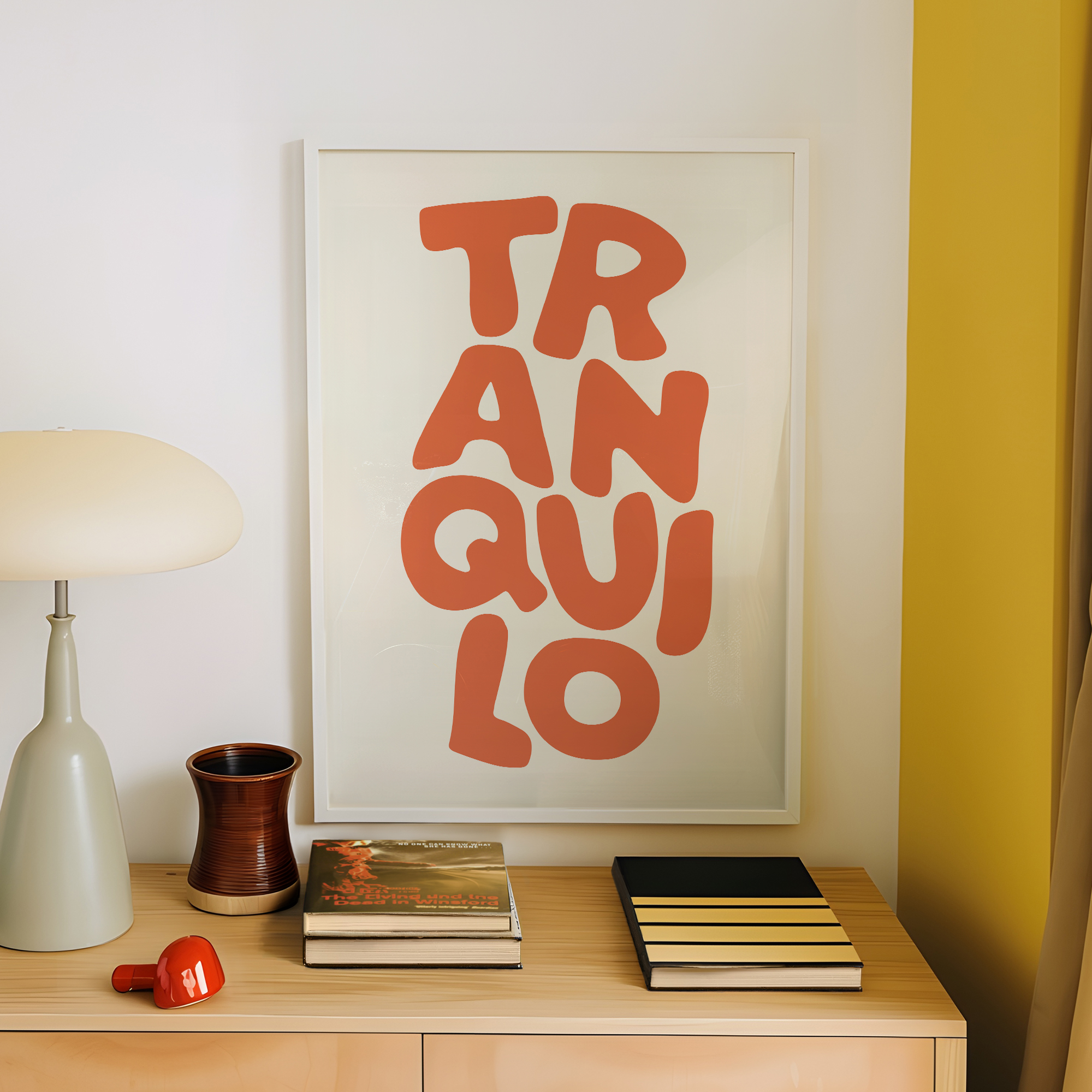 Boho Tranquilo Orange Cream Re - Custom Map Poster recension och pris