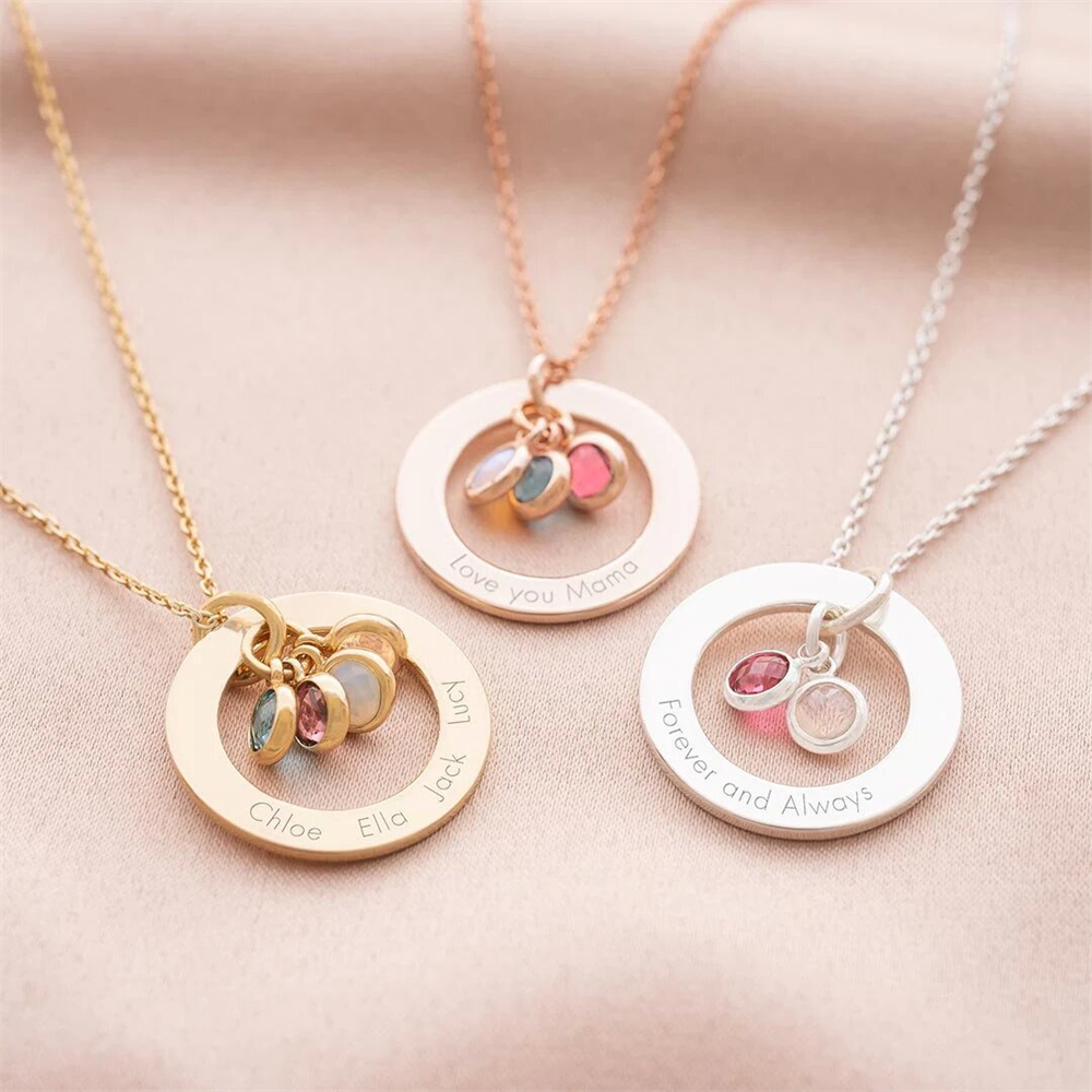 Custom Birthstone Eternal Ring - Birth Flower Necklace recension och pris