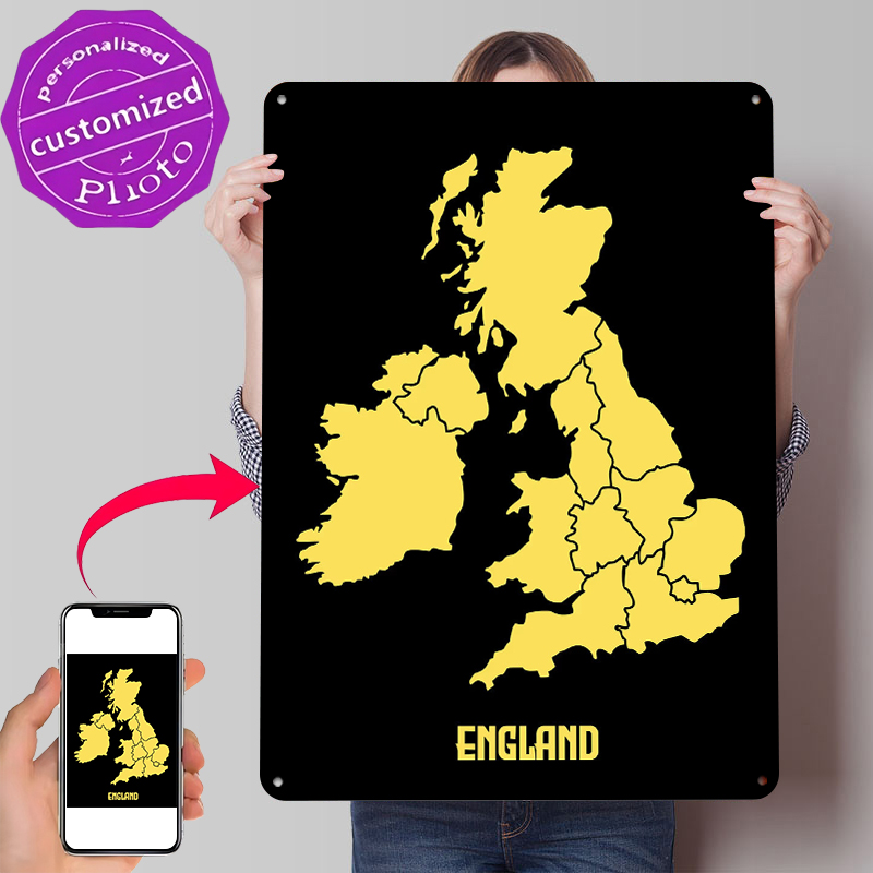 Map of England Printed Poster  - Custom Map Poster recension och pris