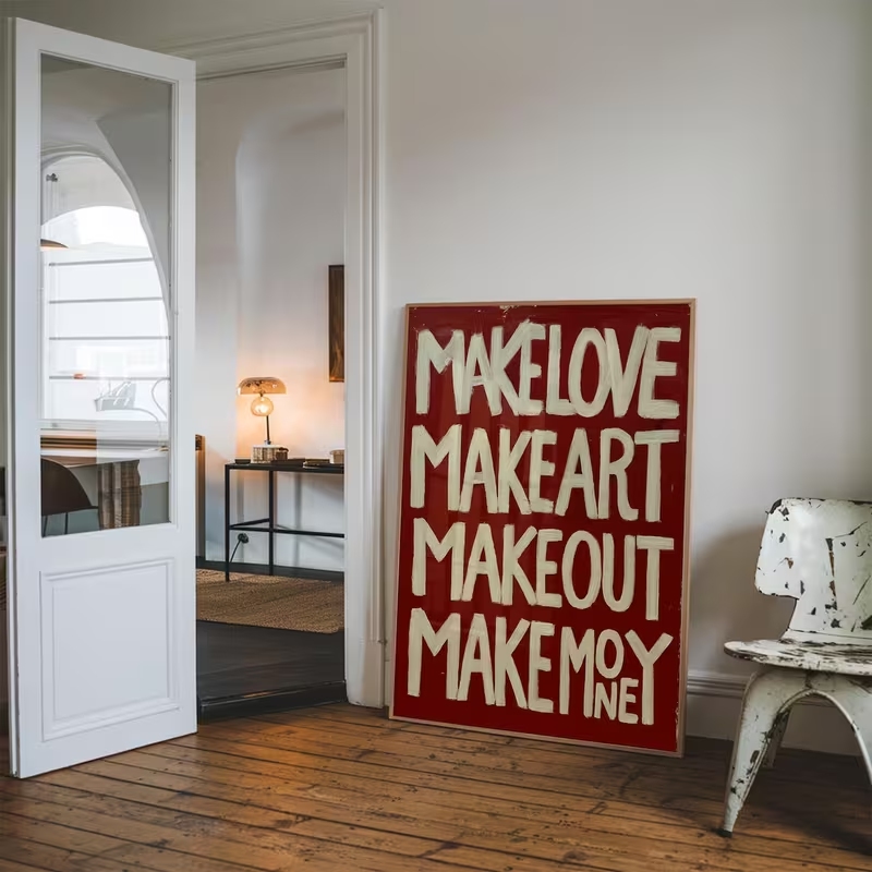 Modern,Retro Self Made Love Ki - Custom Map Poster recension och pris
