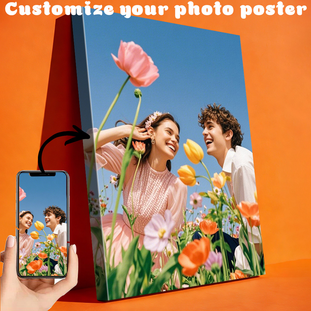1 customized photo canvas, opt - Engraved Wood Frame recension och pris