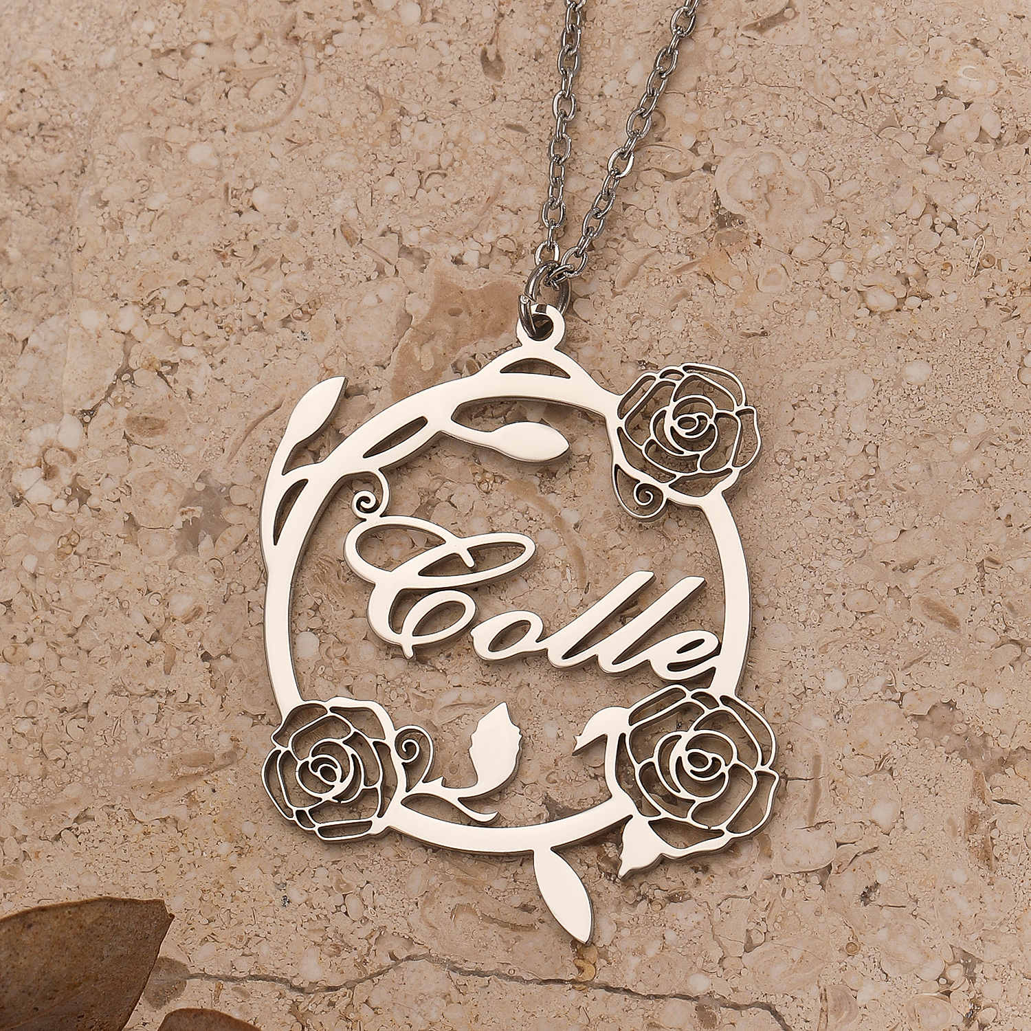 1pc Custom Rose Flower Name Ne - Name Necklace Custom recension och pris