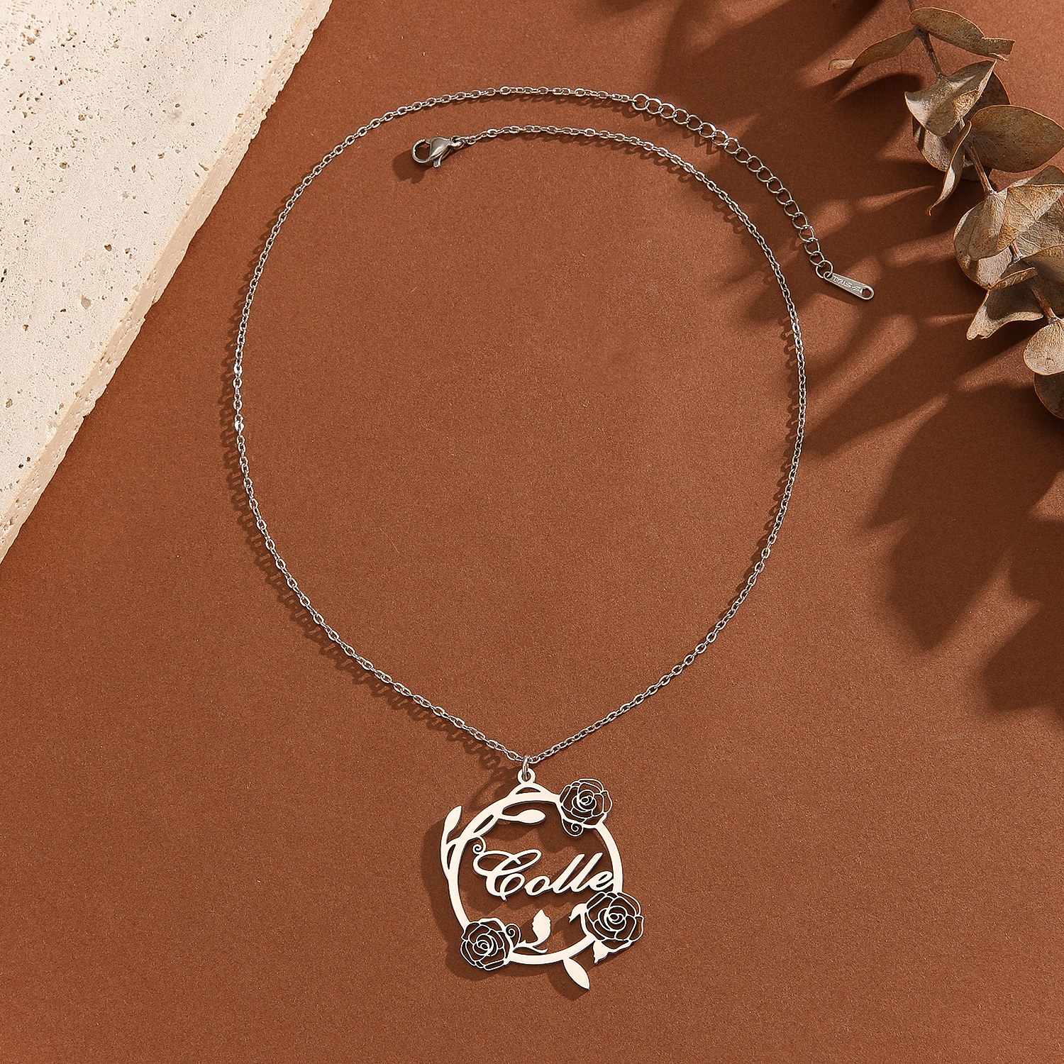 1pc Custom Rose Flower Name Ne - Name Necklace Custom recension och pris