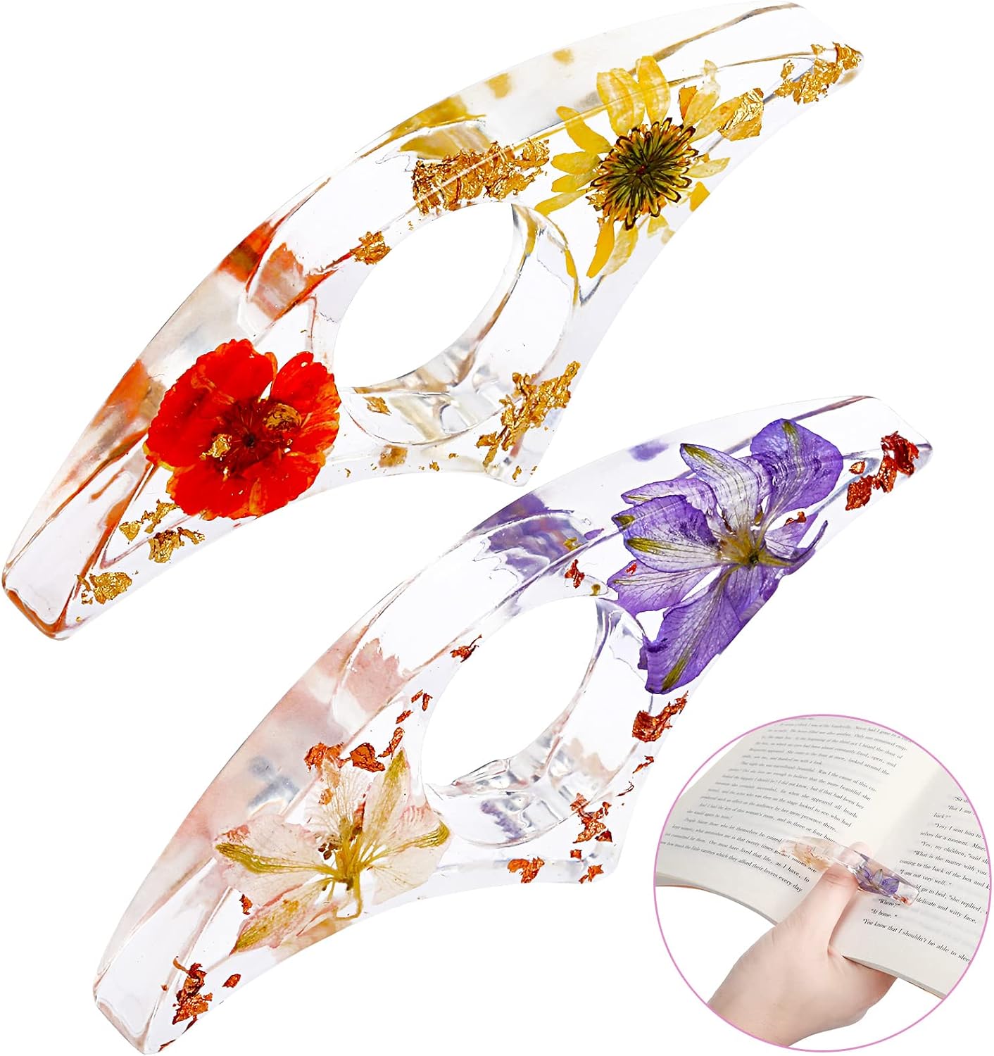 2 Pcs Dried Flower Resin Book  - Dried Flower Bookmark recension och pris