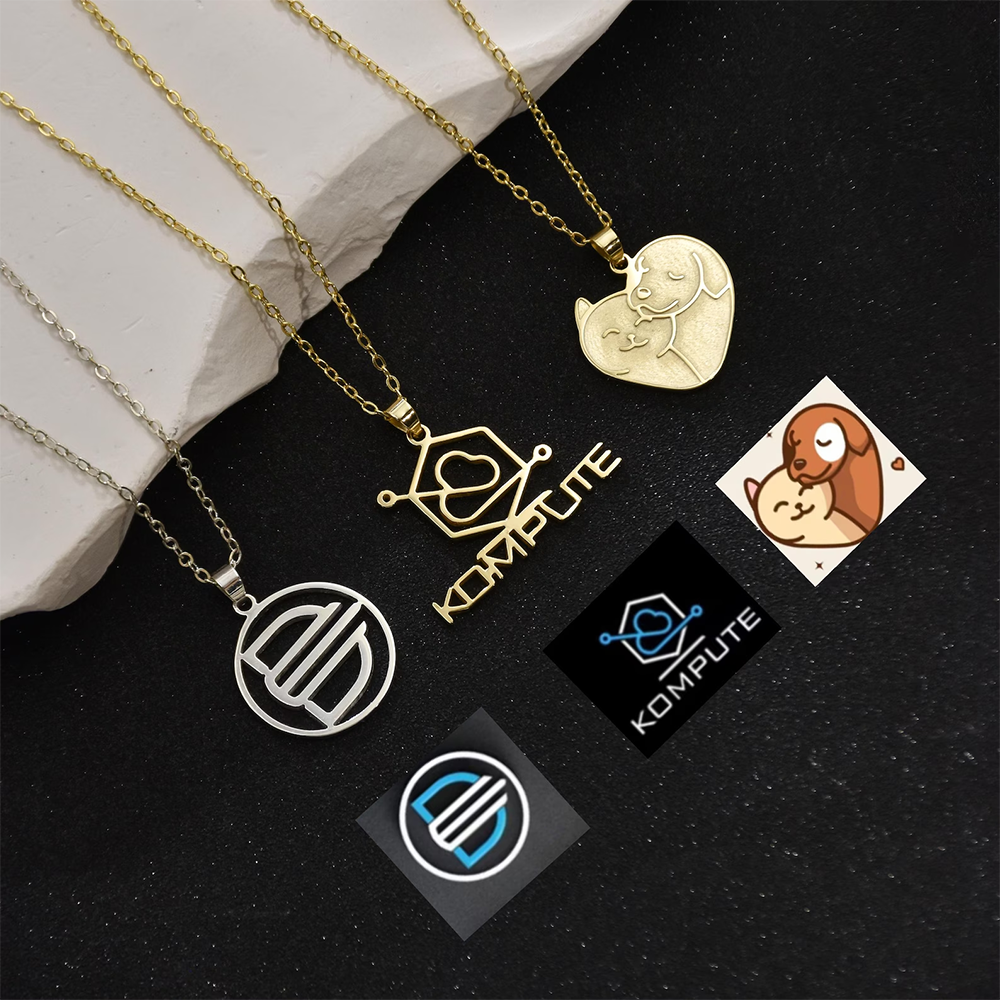 Custom Company Logo Necklace P - Name Necklace Custom recension och pris