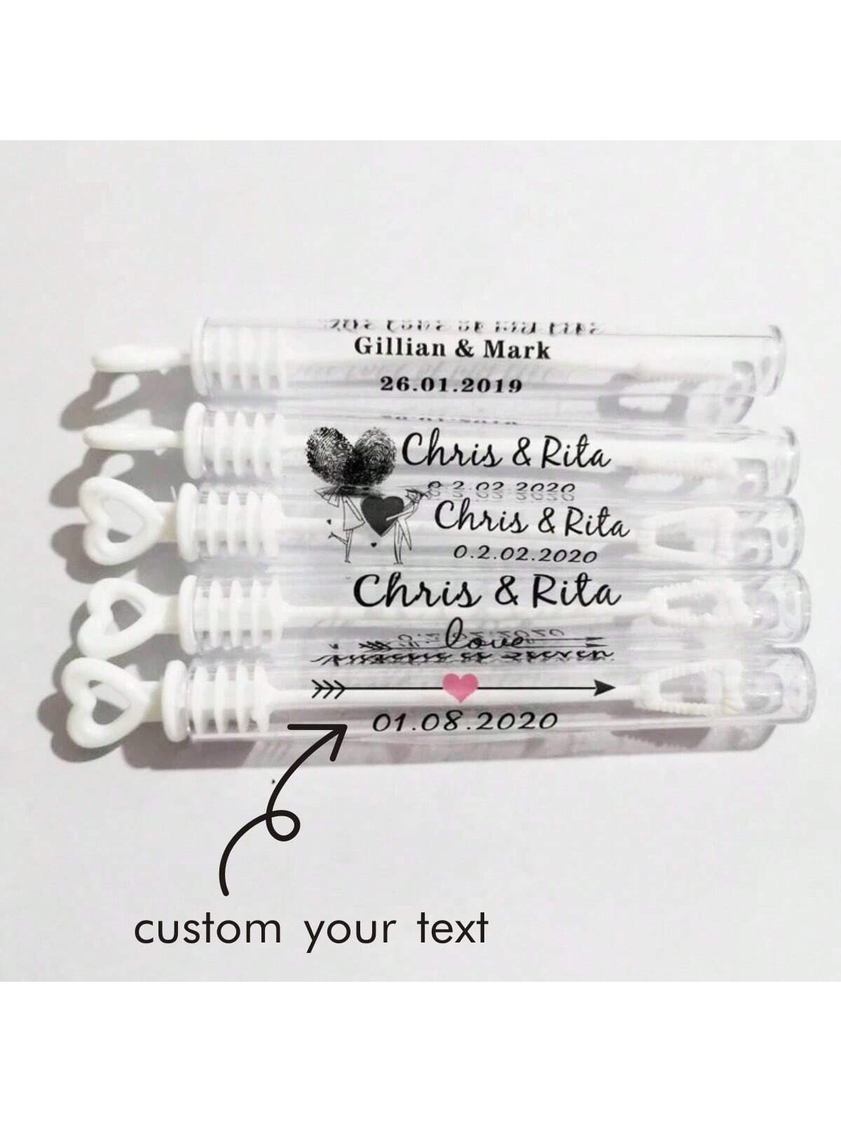 100 Wedding Bubble Tags Bubble - Personalised Candle Label recension och pris
