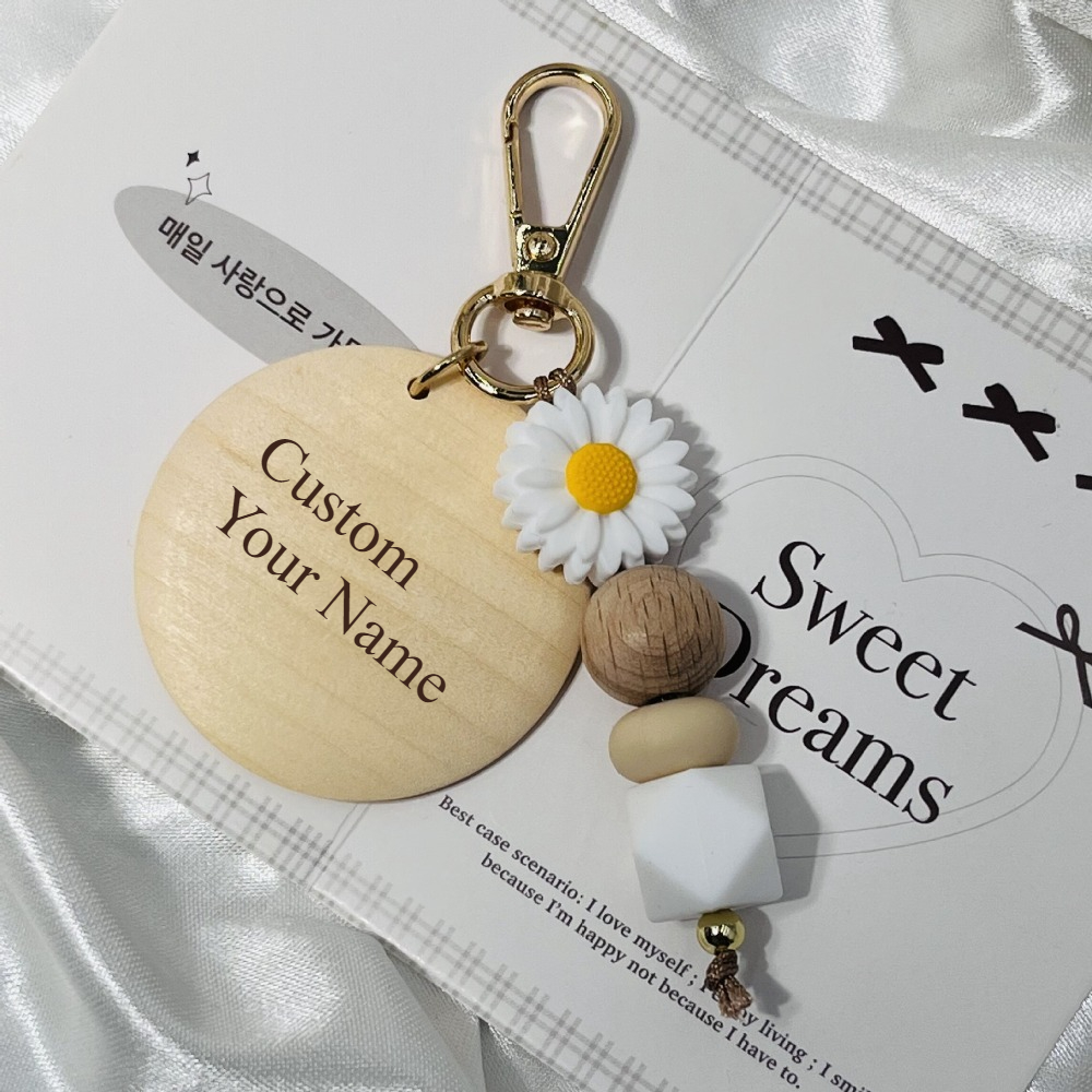 Creative Bamboo Pendant Keycha - Initial Ring Custom recension och pris