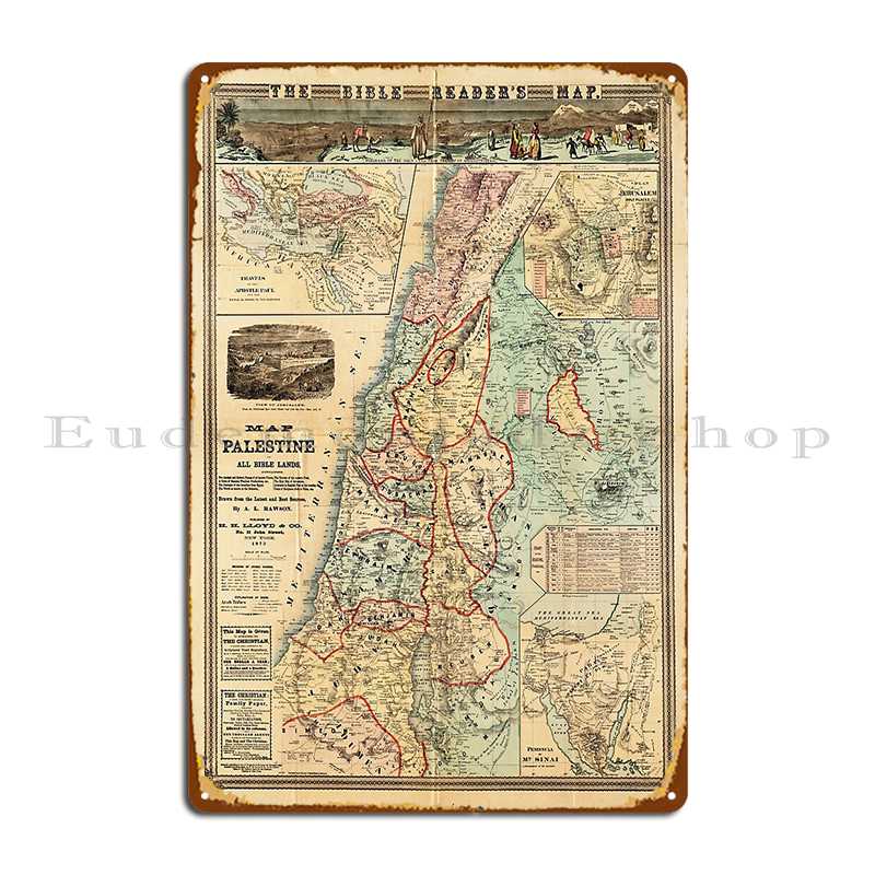 Map Of Palestine And All Bible - Custom Map Poster recension och pris