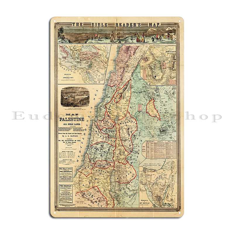 Map Of Palestine And All Bible - Custom Map Poster recension och pris