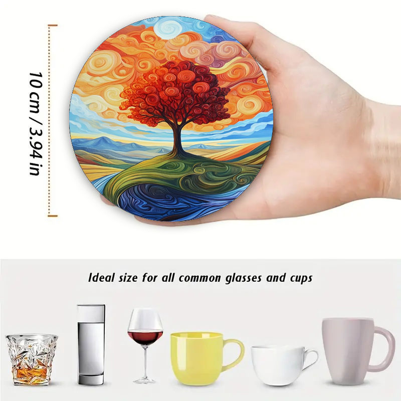 4 tree print coasters, suitabl - Family Tree Print recension och pris