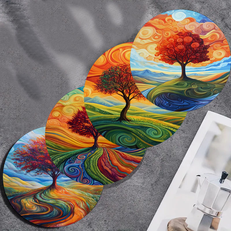 4 tree print coasters, suitabl - Family Tree Print recension och pris