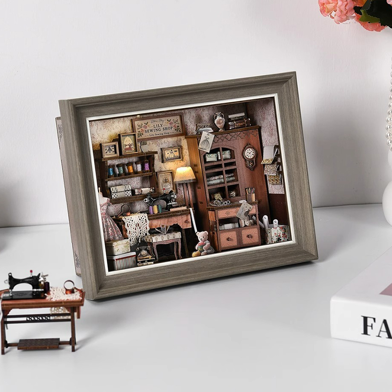 DIY Book Nook Kit 3D Miniature - Engraved Wood Frame recension och pris