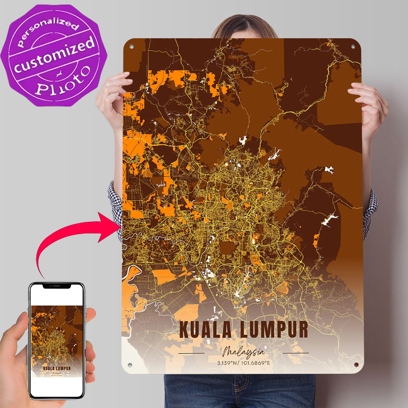 Kuala Lumpur Map Art Printed P - Custom Map Poster recension och pris