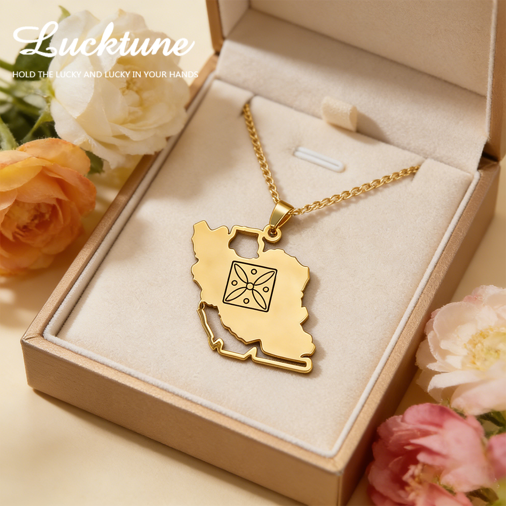 Lucktune Iran Map Pendant Neck - Custom Star Map recension och pris