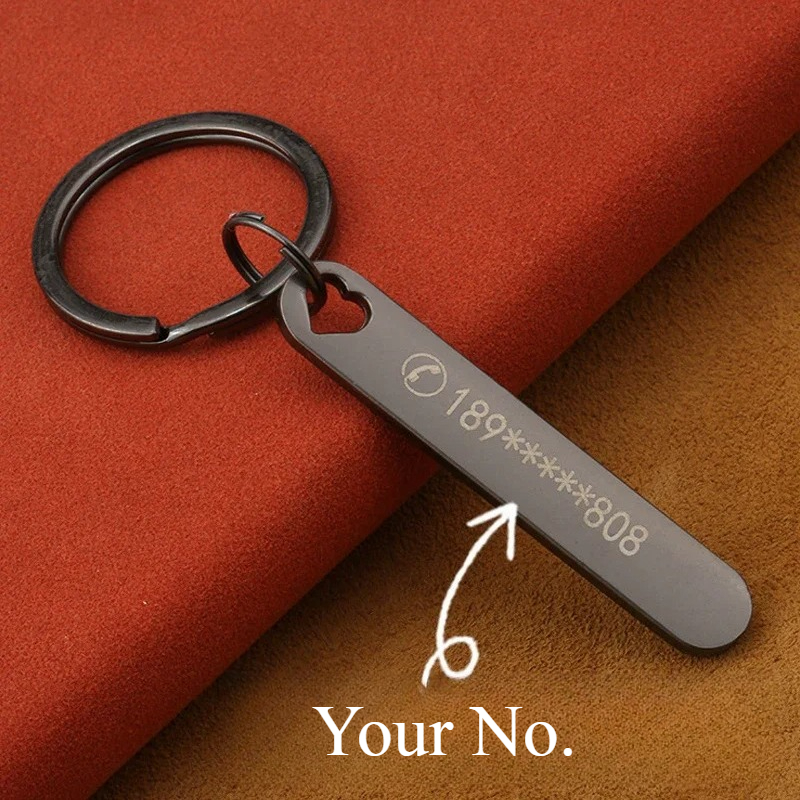 Custom Keychain with Free Engr - Initial Ring Custom recension och pris