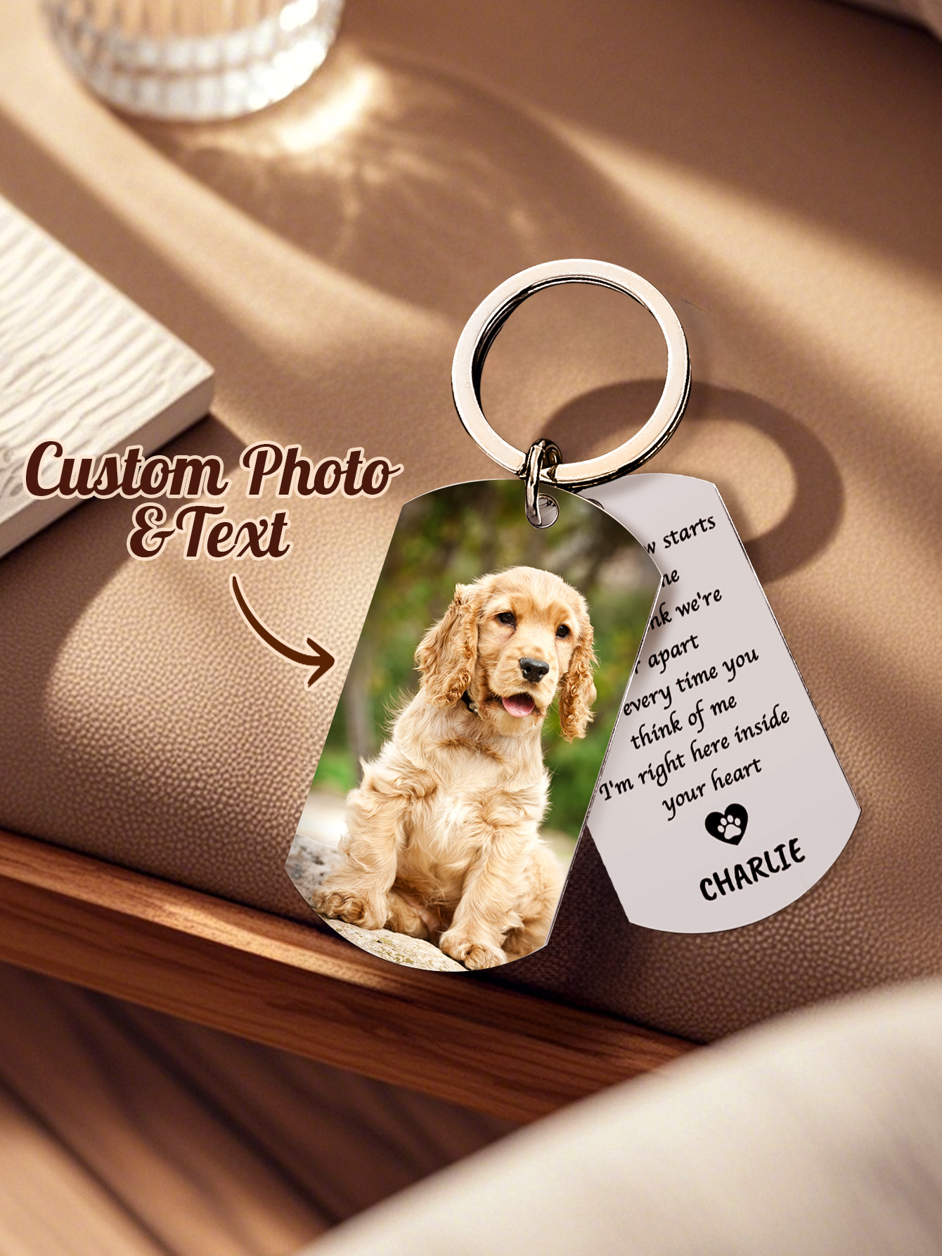 Personalized Pet Photo Keychai - Pet Portrait Custom recension och pris