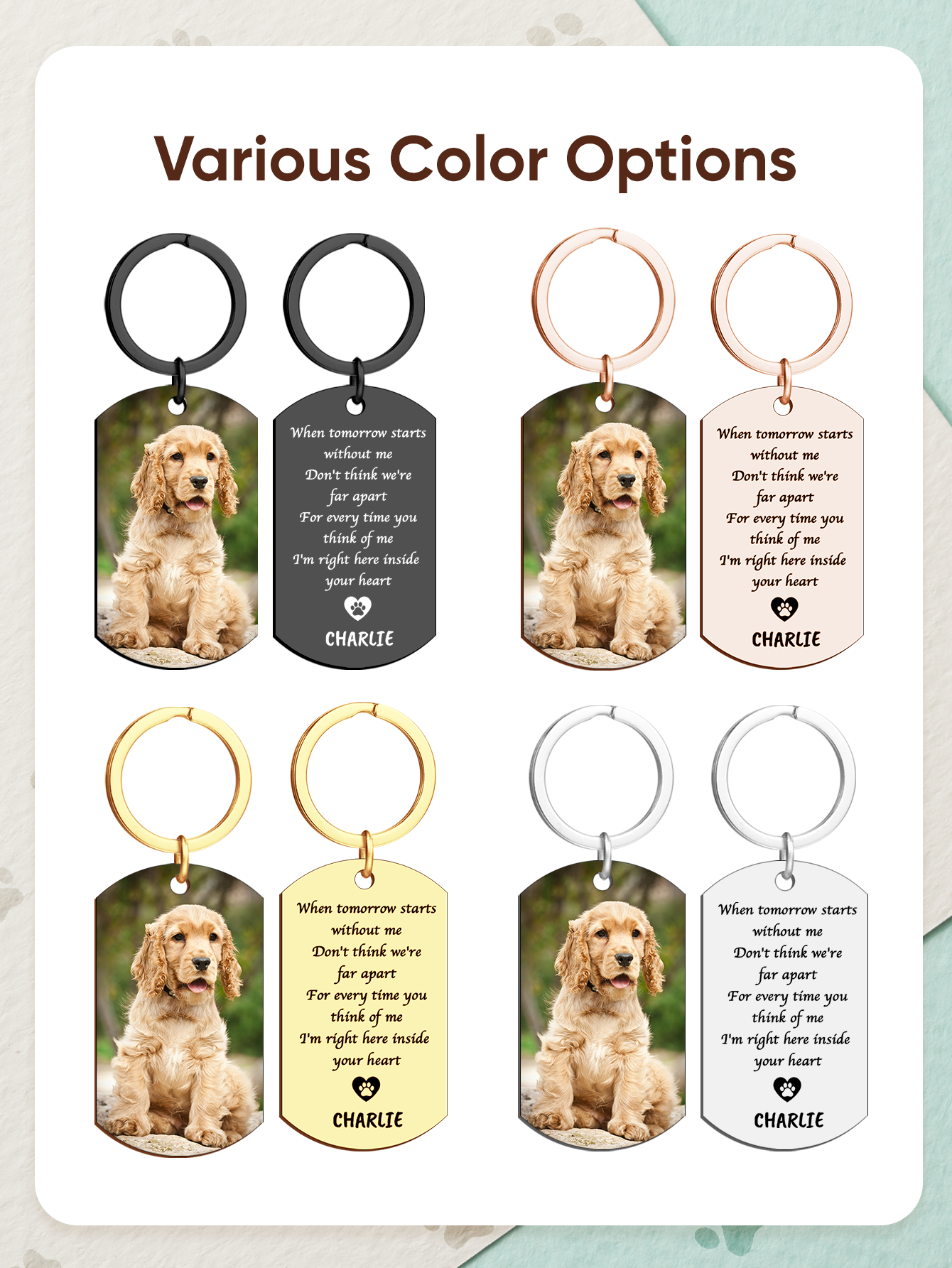 Personalized Pet Photo Keychai - Pet Portrait Custom recension och pris