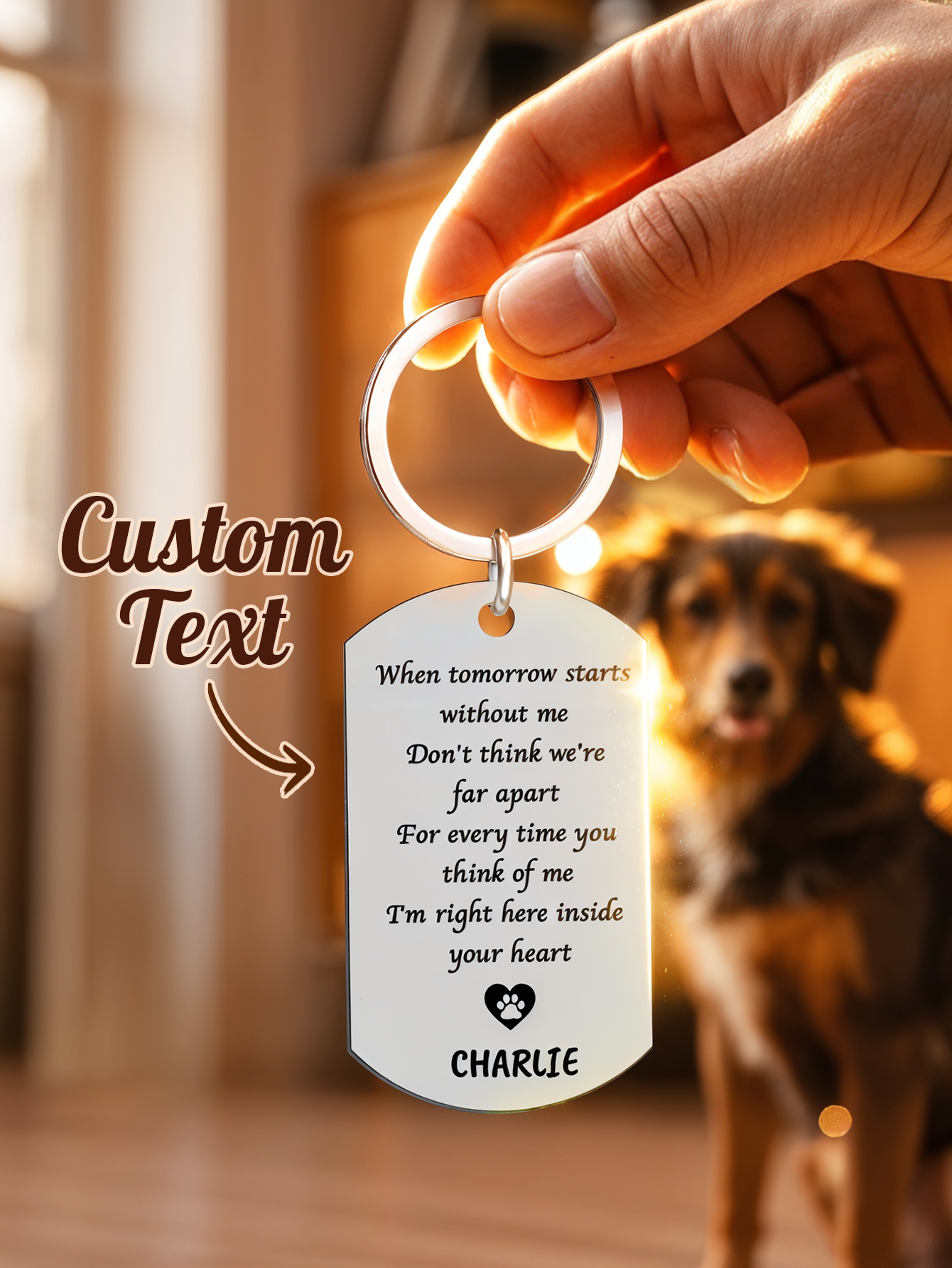 Personalized Pet Photo Keychai - Pet Portrait Custom recension och pris