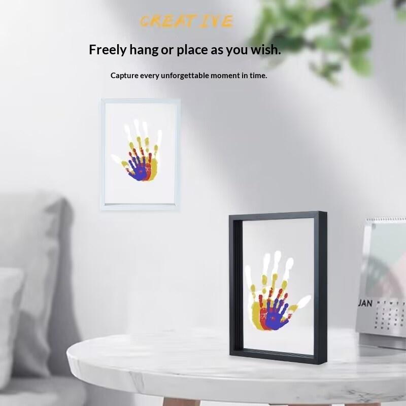 1 Set Family Handprint Photo F - Engraved Wood Frame recension och pris
