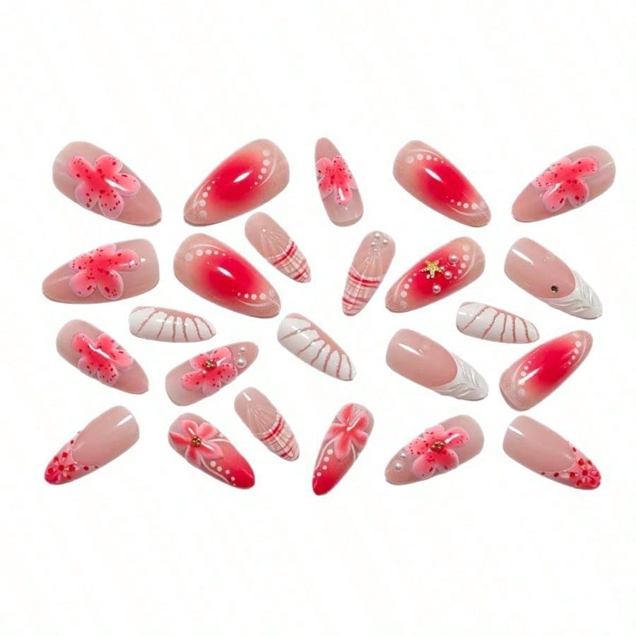 Women Pink 3D Flower Press On  - Pressed Flower Art recension och pris