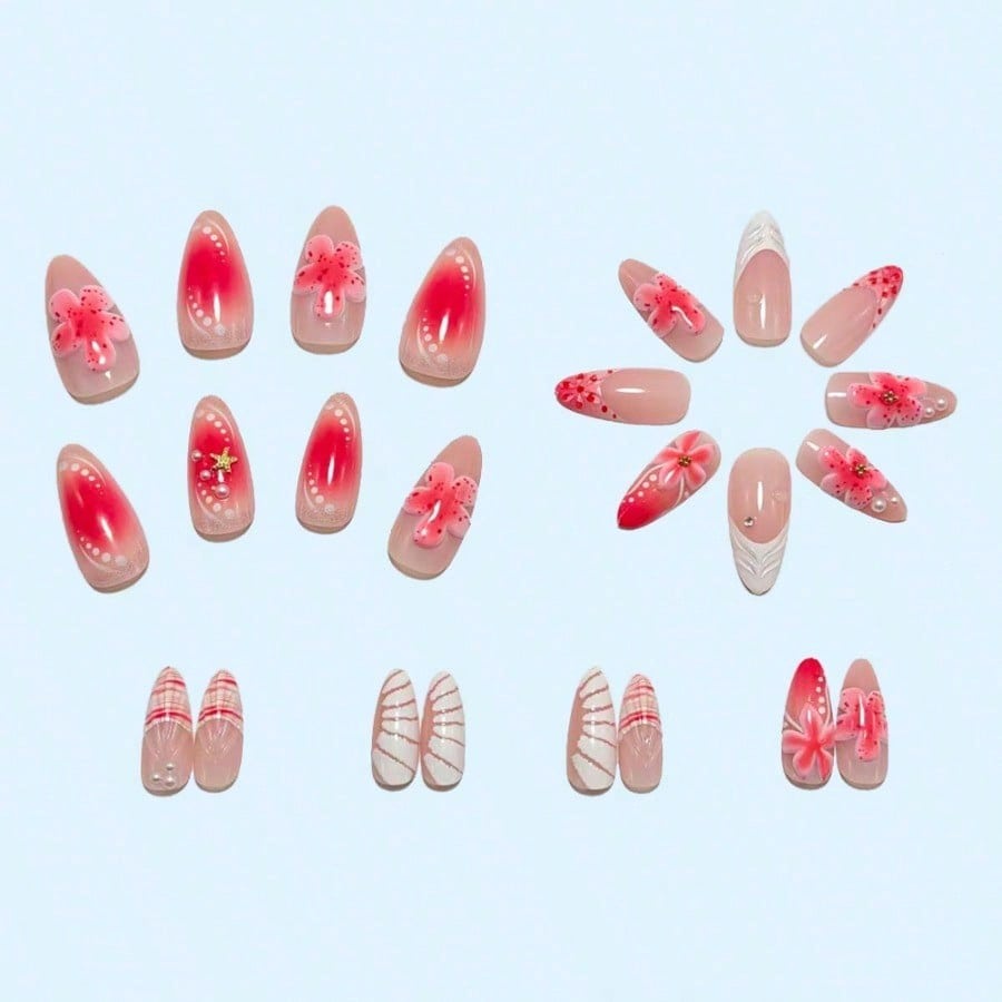 Women Pink 3D Flower Press On  - Pressed Flower Art recension och pris