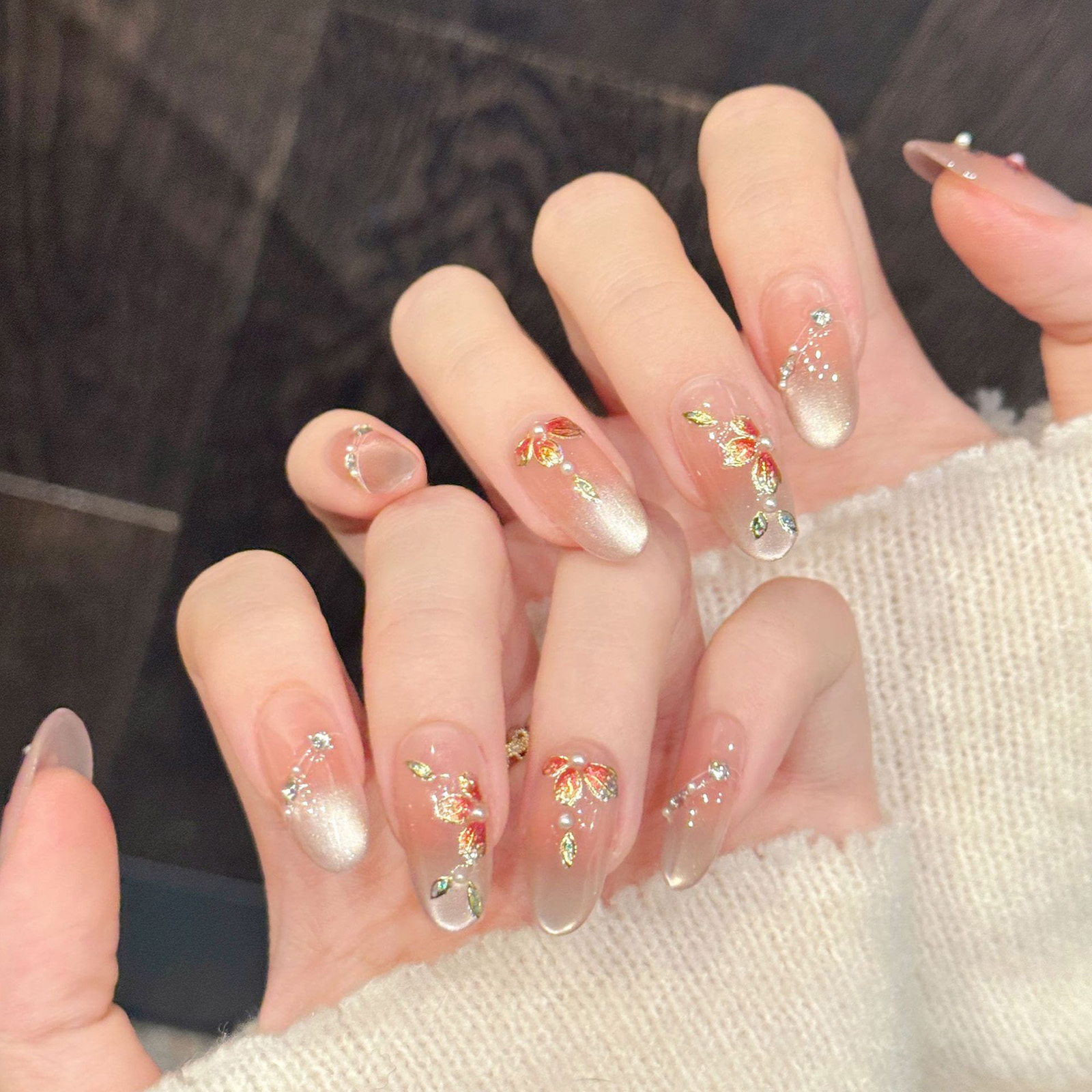 10pcs Handmade Fake Nails Pres - Pressed Flower Art recension och pris