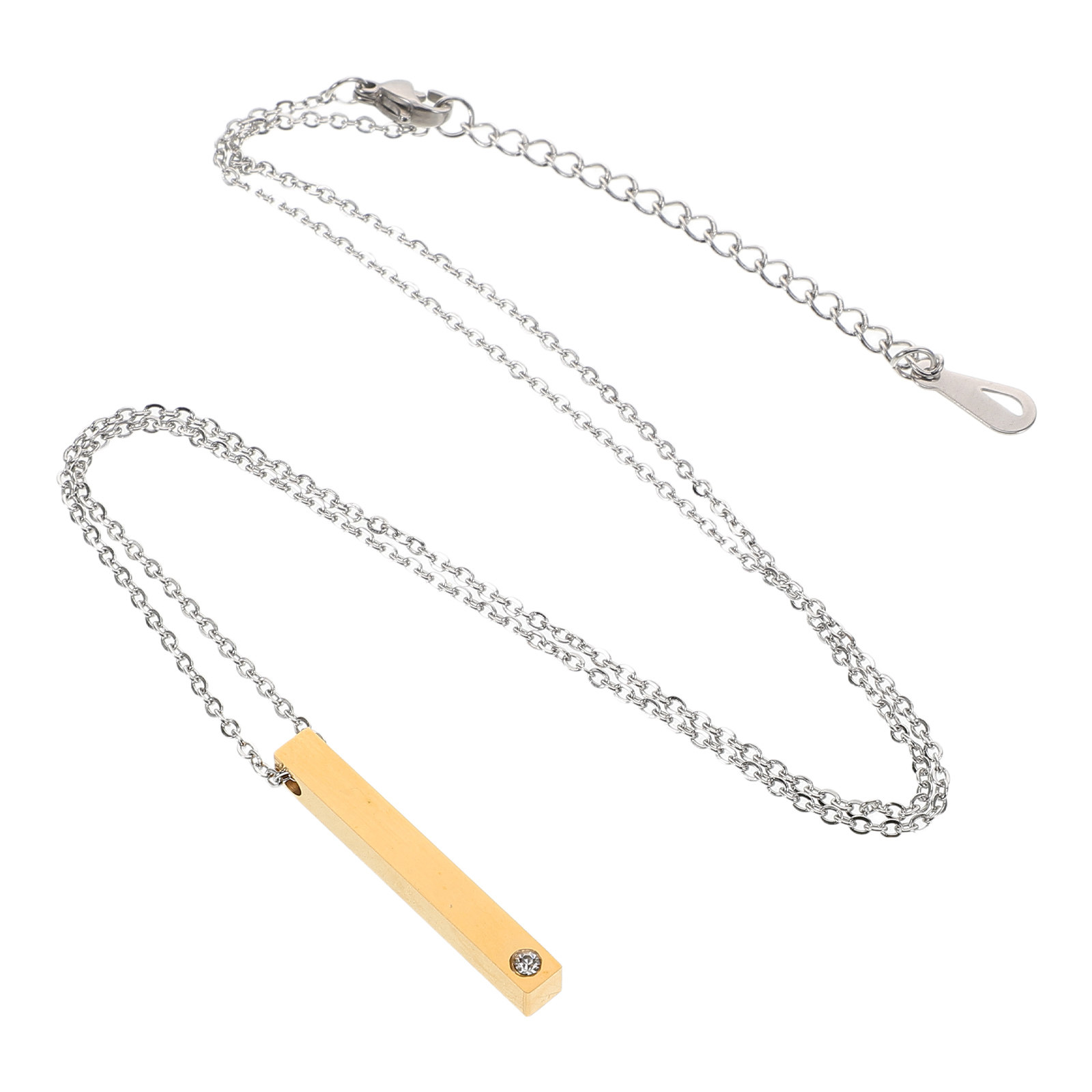 Sleek Stainless Steel Rectangl - Name Necklace Custom recension och pris